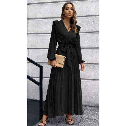 elegant-v-neck-pleated-midi-dresssmiling-maria---everything-for-women-34646317