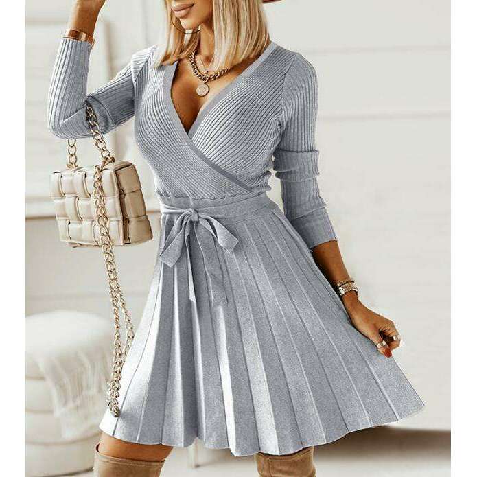 womens-pleated-knit-v-neck-a-line-dresssmiling-maria---everything-for-women-34646472