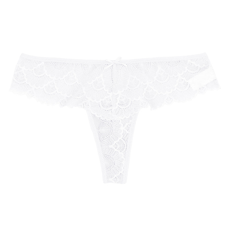 High Elasticity Lace Thong Panties – Low Waist, Soft Nylon & Cotton Lining