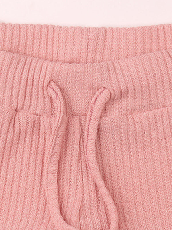 Women's Long-Sleeve Relaxed Fit Lounge Set – Soft Knit with Pockets