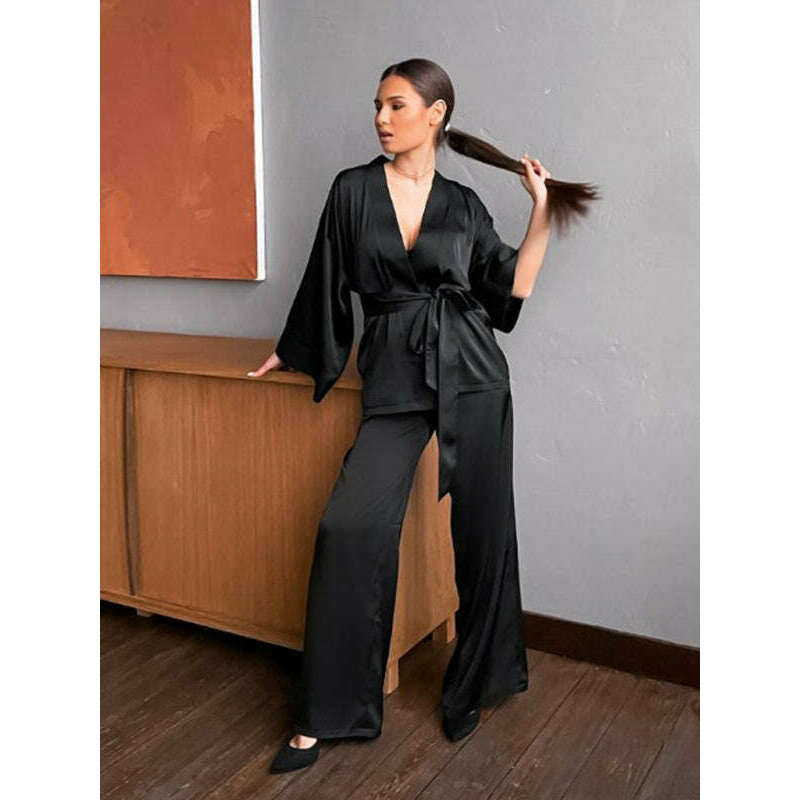 lace-trim-loose-fit-pajama-set-–-soft-polyester-34-sleeves-s-3xlsmiling-maria---everything-for-women-34638406