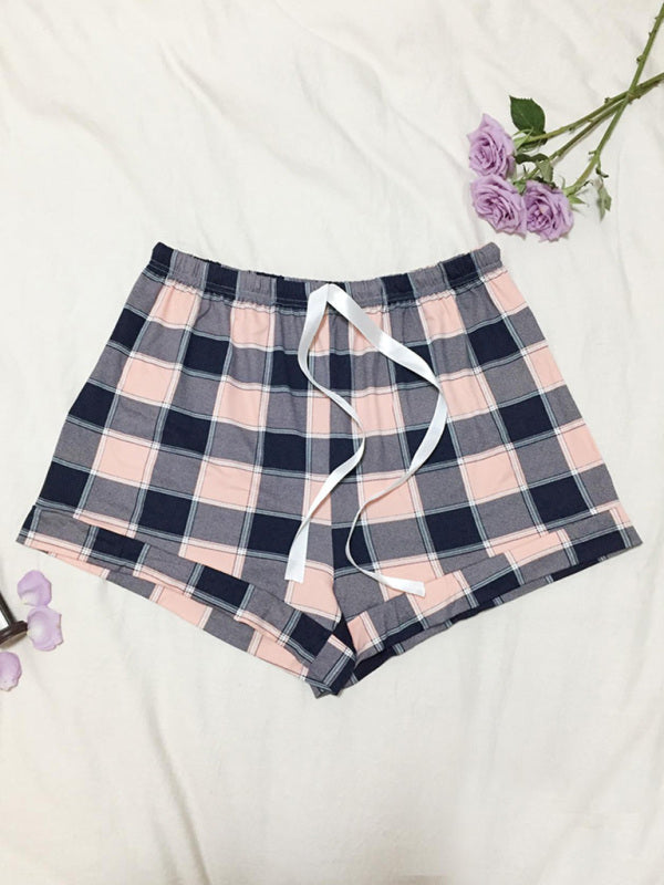 Plus Size Plaid Knit Pajama Shorts – Soft Knit, Lightweight & Comfortable
