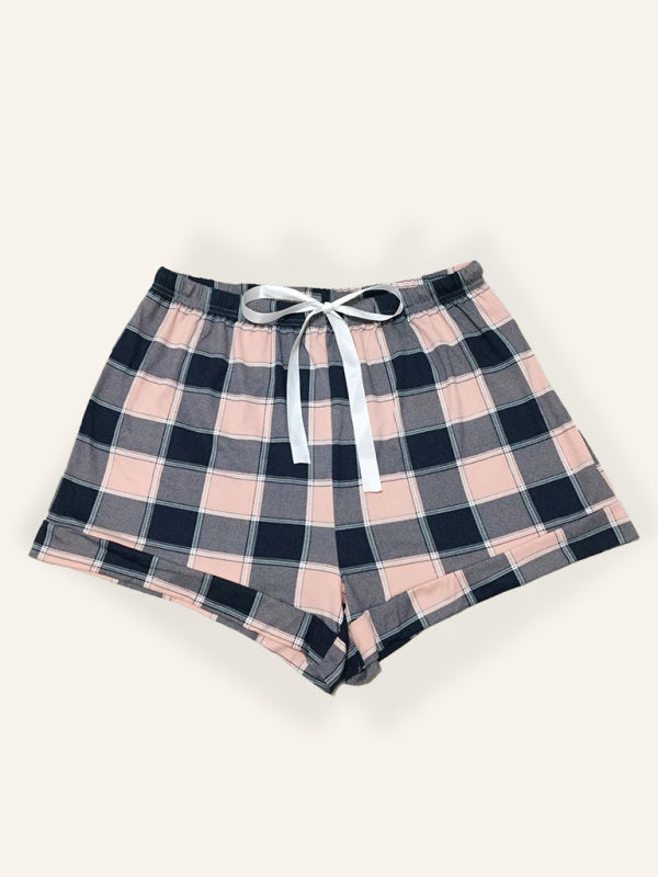 Plus Size Plaid Knit Pajama Shorts – Soft Knit, Lightweight & Comfortable