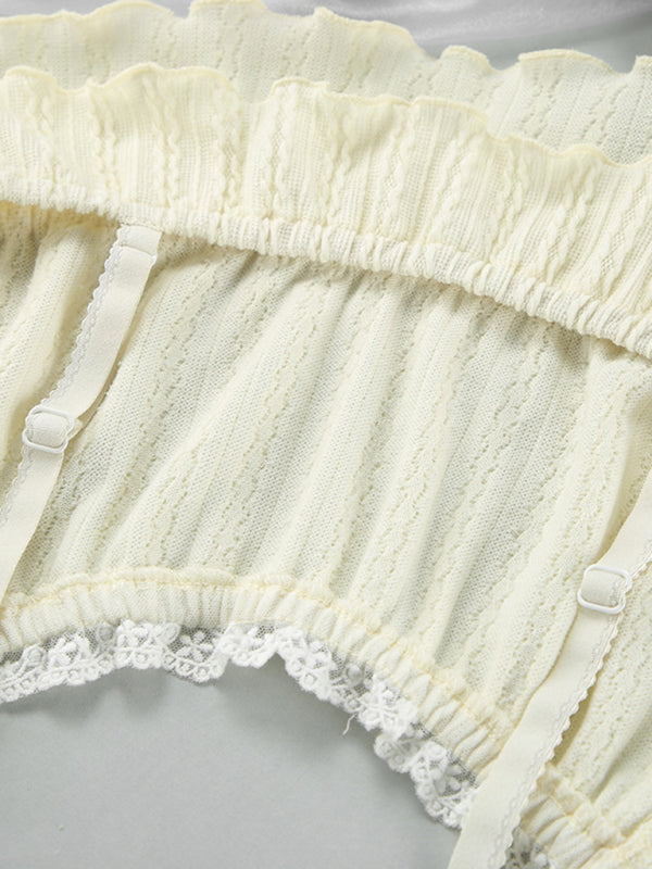 Lace Trim Cami & Shorts Pajama Set – Soft Knit Loungewear for All Seasons