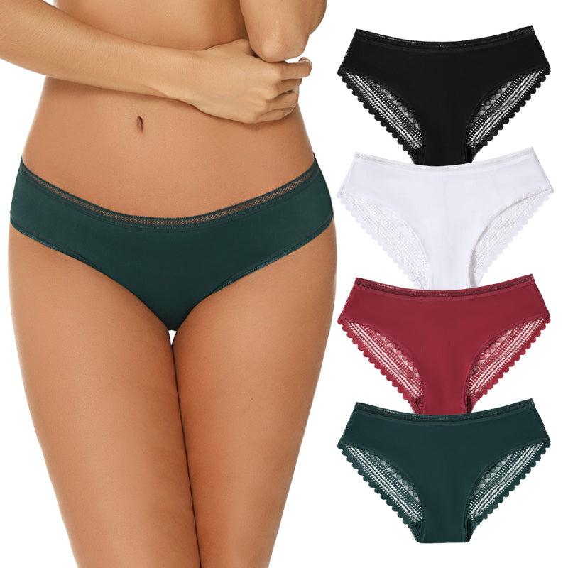 Women's Lace Hipster Panty Set – Low Rise, Full Brief, High Stretch