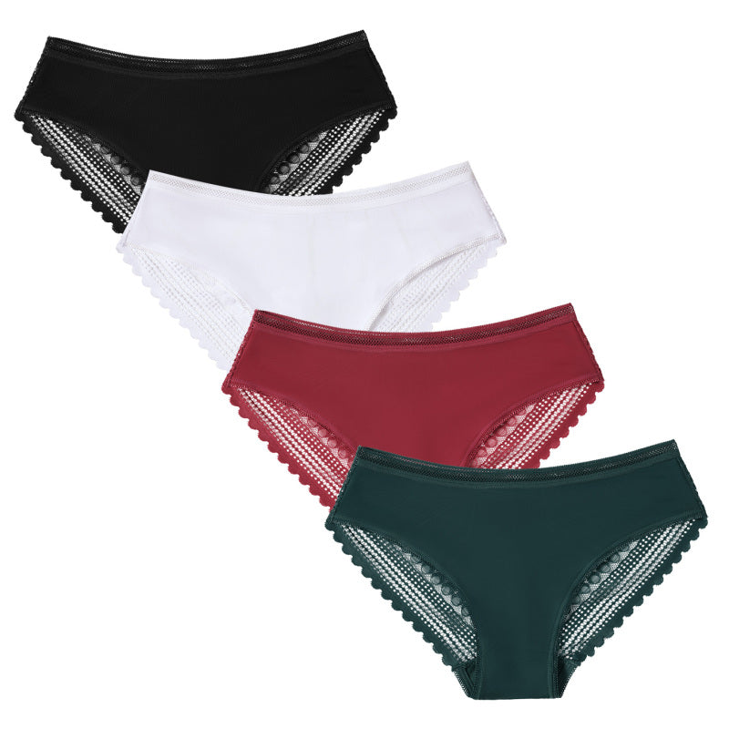 Women's Lace Hipster Panty Set – Low Rise, Full Brief, High Stretch