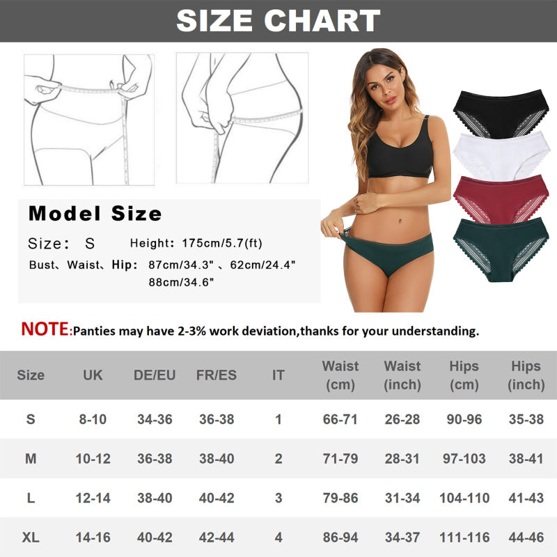 Women's Lace Hipster Panty Set – Low Rise, Full Brief, High Stretch