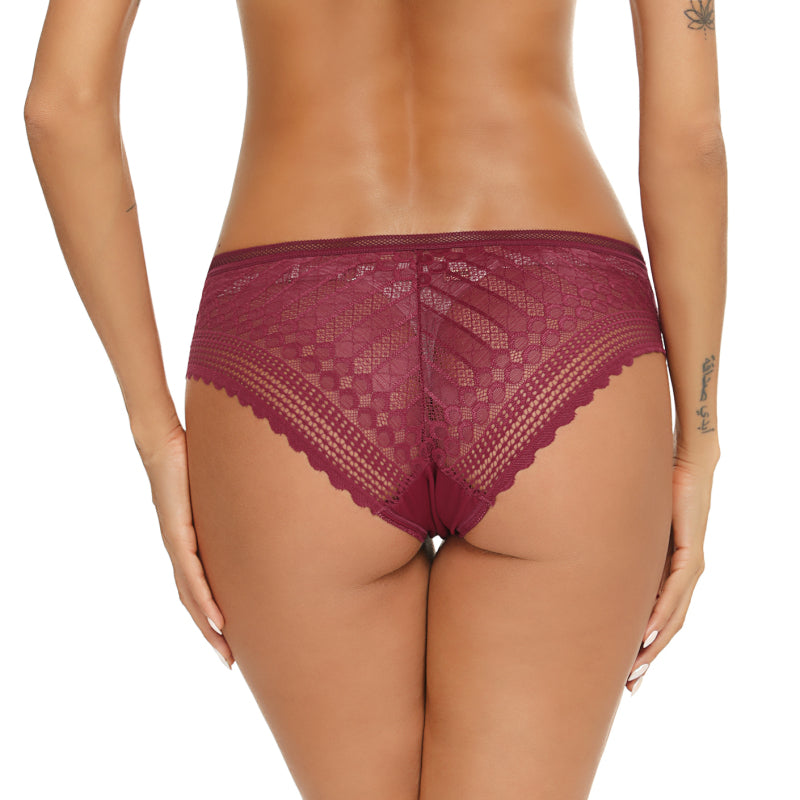 Women's Lace Hipster Panty Set – Low Rise, Full Brief, High Stretch