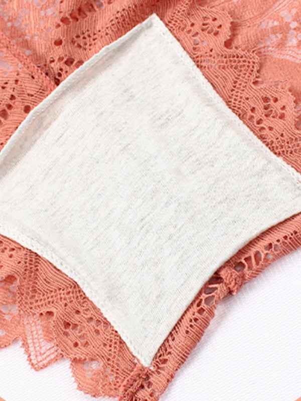 High-Waisted Geometric Lace Panties – Soft Nylon with Cotton Lining