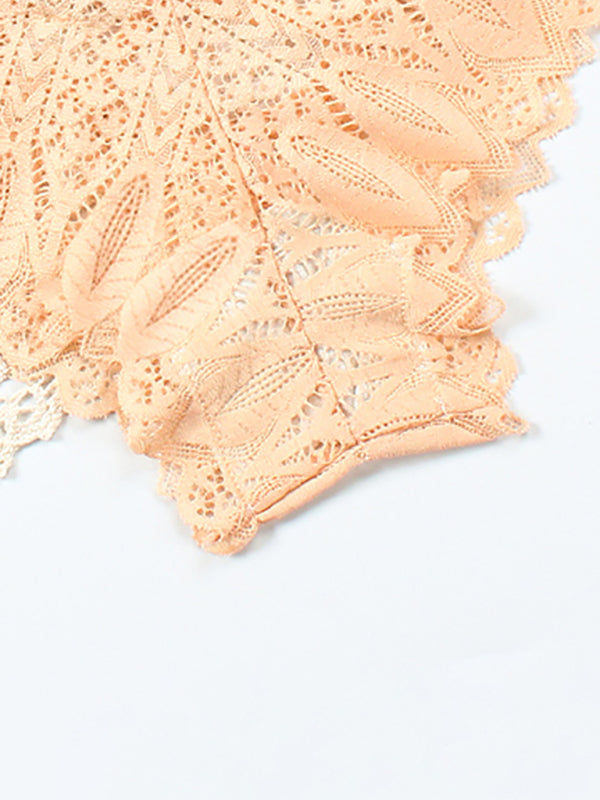 High-Waisted Geometric Lace Panties – Soft Nylon with Cotton Lining