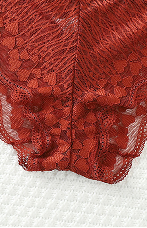 Lace Cross Strap Low Waist Briefs – Sexy Fit with Heart Pattern & Cotton Lining
