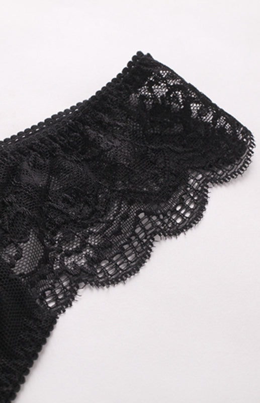Floral Lace Low-Rise Thong – High Stretch Nylon Knit Panties