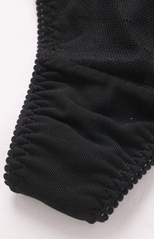 Floral Lace Low-Rise Thong – High Stretch Nylon Knit Panties