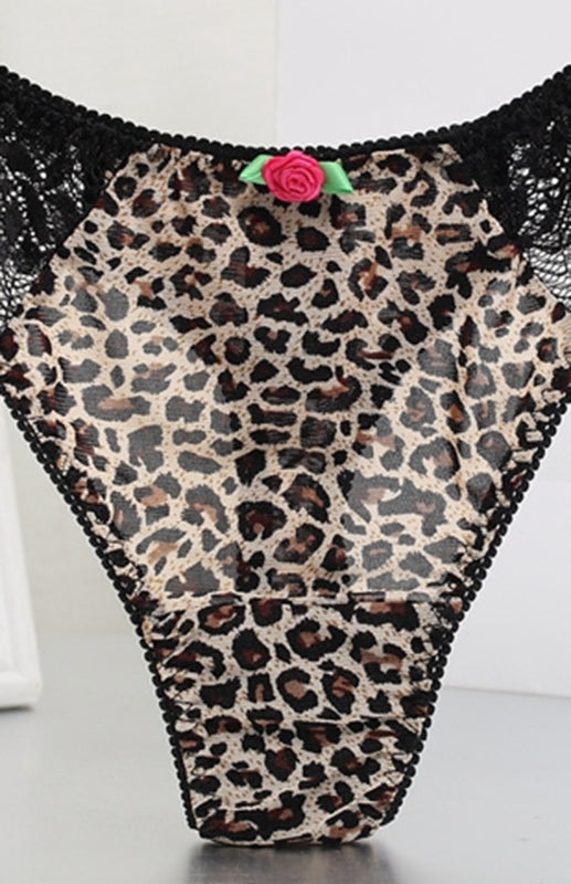 Floral Lace Low-Rise Thong – High Stretch Nylon Knit Panties