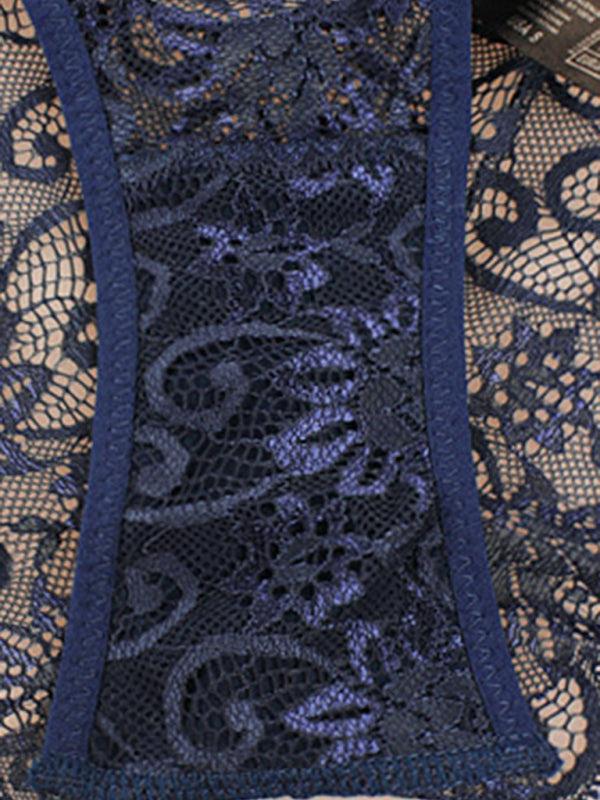 Floral Low-Waist Knit Panties – High Elasticity & Lace Trim Comfort