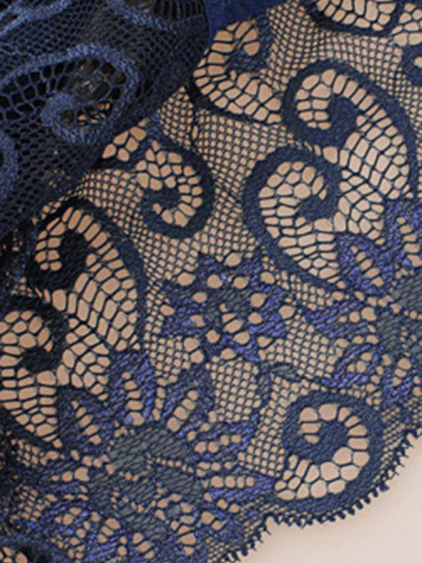 Floral Low-Waist Knit Panties – High Elasticity & Lace Trim Comfort