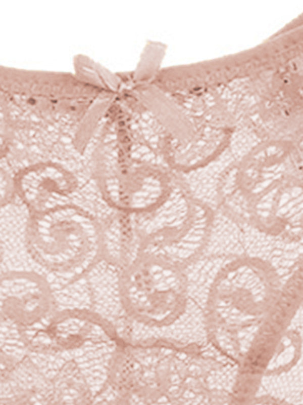 Floral Low-Waist Knit Panties – High Elasticity & Lace Trim Comfort