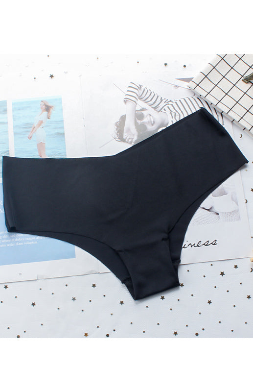 Seamless High Elastic Solid Knit Briefs – Soft Invisible Low-Waist Panties