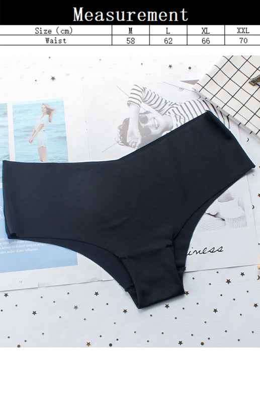 Seamless High Elastic Solid Knit Briefs – Soft Invisible Low-Waist Panties