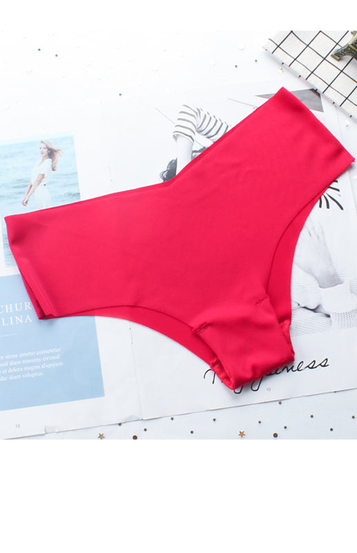 Seamless High Elastic Solid Knit Briefs – Soft Invisible Low-Waist Panties