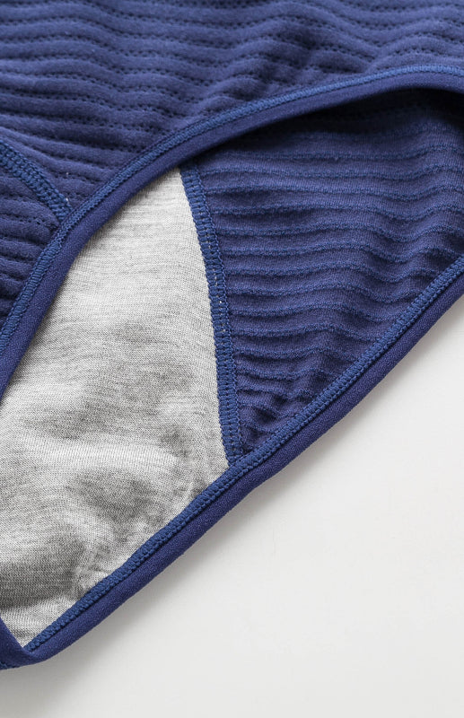 Striped Mid-Waist Cotton Menstrual Briefs – Leak-Proof & Breathable