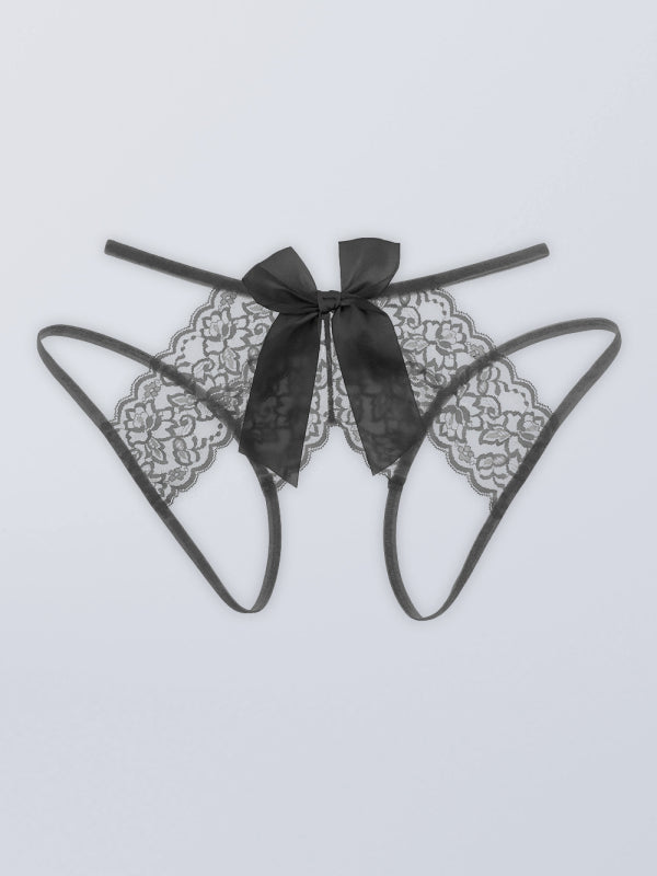 Sheer Lace Open-Front Panties – Sexy Hollow Design & Breathable Fit
