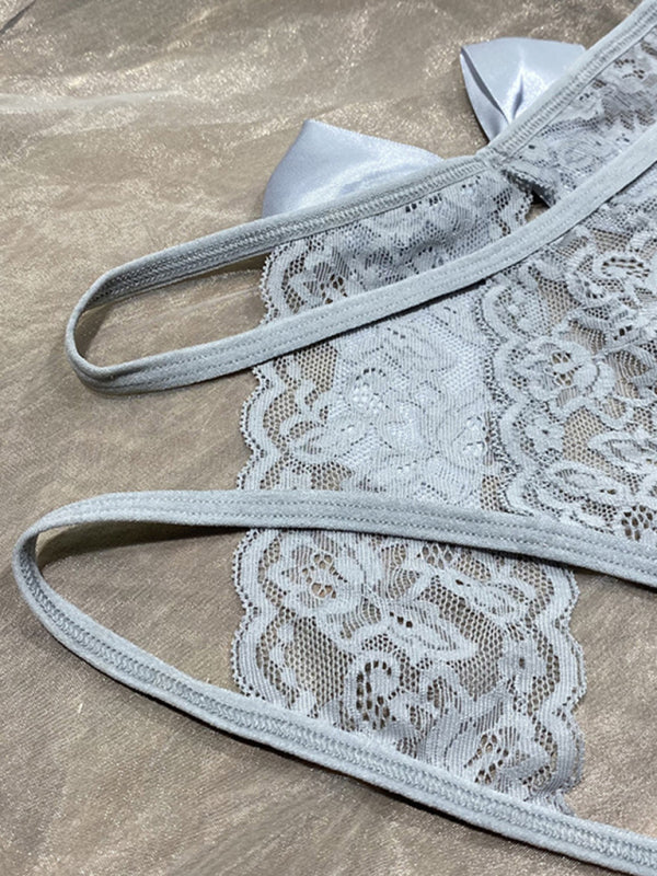 Sheer Lace Open-Front Panties – Sexy Hollow Design & Breathable Fit