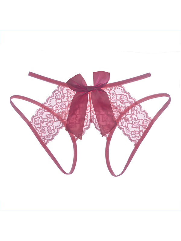 Sheer Lace Open-Front Panties – Sexy Hollow Design & Breathable Fit
