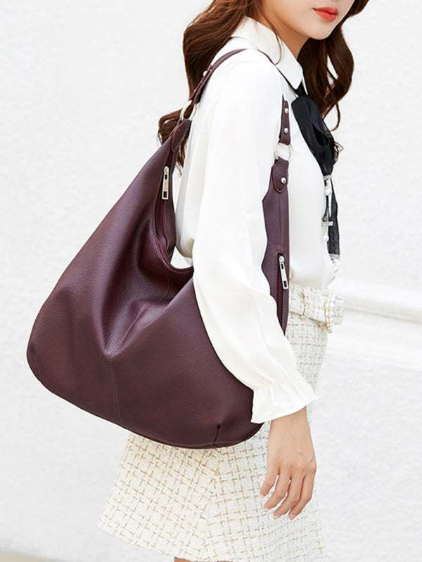 Retro PU Leather Messenger Tote Bag