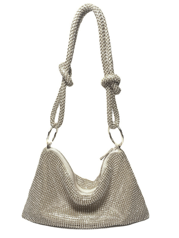 Handmade Rhinestone Knotted Shoulder Bag