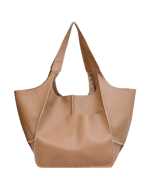 Soft Leather Large Tote Shoulder Bag