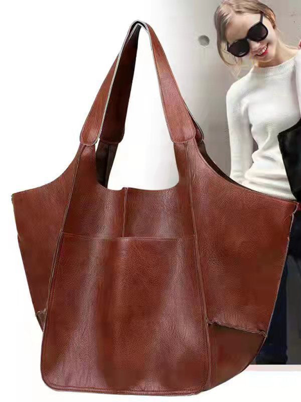 Soft Leather Large Tote Shoulder Bag