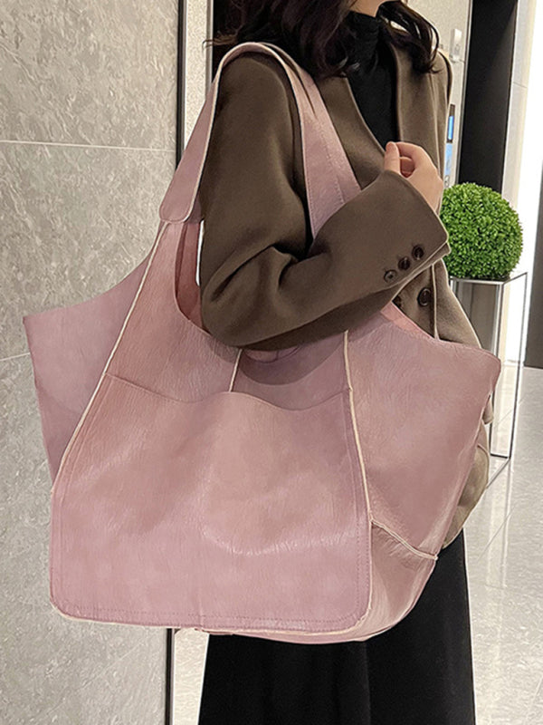 Soft Leather Large Tote Shoulder Bag