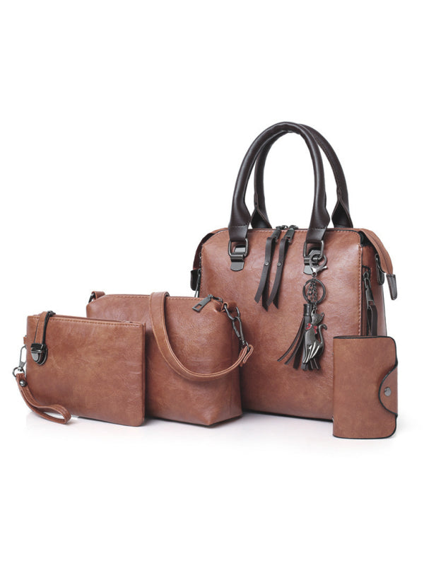 Women's Retro PU Handbag 4-Piece Set