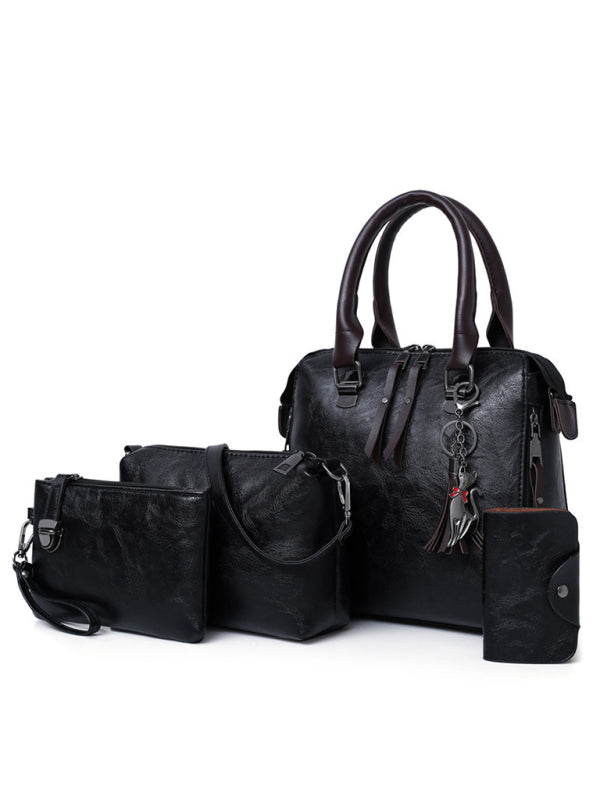 Women's Retro PU Handbag 4-Piece Set