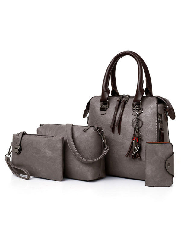 Women's Retro PU Handbag 4-Piece Set