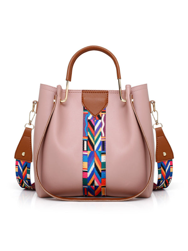 4-Piece PU Leather Shoulder & Bucket Bag Set