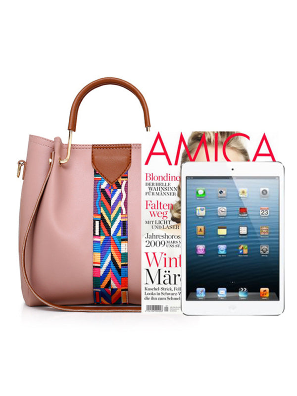 4-Piece PU Leather Shoulder & Bucket Bag Set