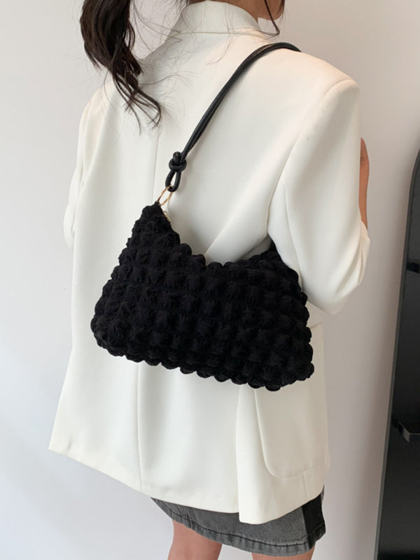 Soft Square Underarm Handbag - Solid Color