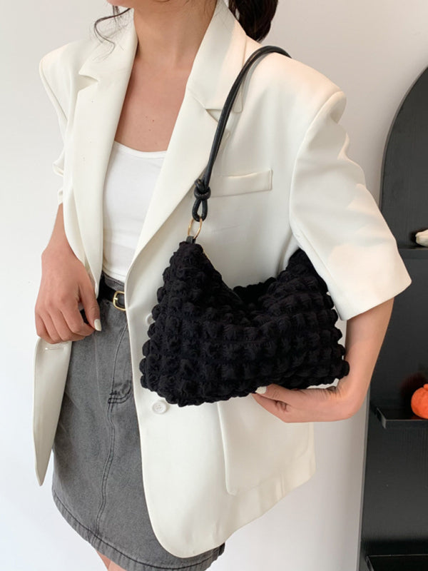 Soft Square Underarm Handbag - Solid Color
