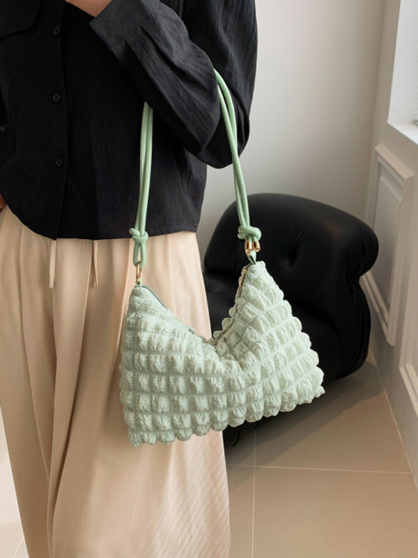 Soft Square Underarm Handbag - Solid Color