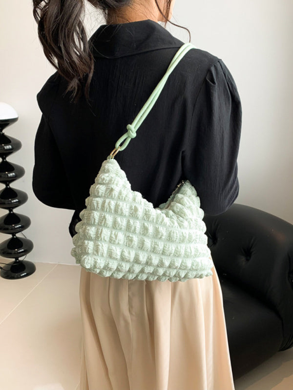 Soft Square Underarm Handbag - Solid Color