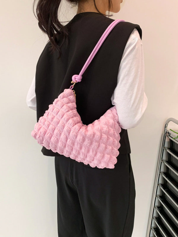 Soft Square Underarm Handbag - Solid Color
