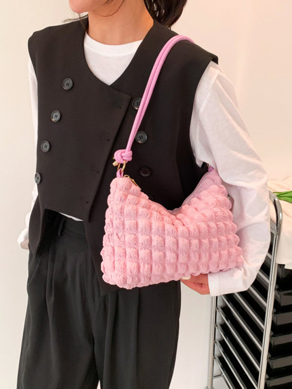 Soft Square Underarm Handbag - Solid Color