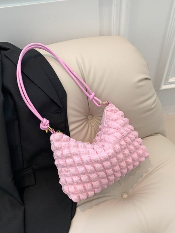 Soft Square Underarm Handbag - Solid Color
