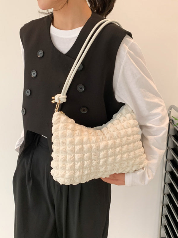 Soft Square Underarm Handbag - Solid Color