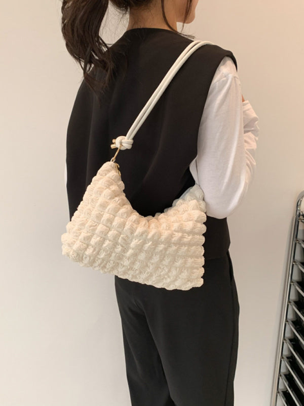Soft Square Underarm Handbag - Solid Color