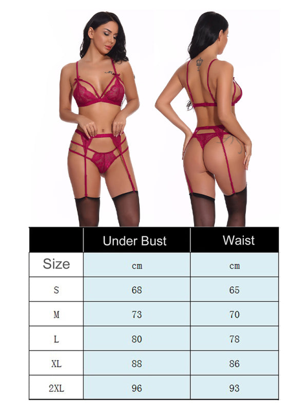 Lace Sling Sleeveless Lingerie & Stockings Set – Adjustable Fit, Elegant Sheer Design