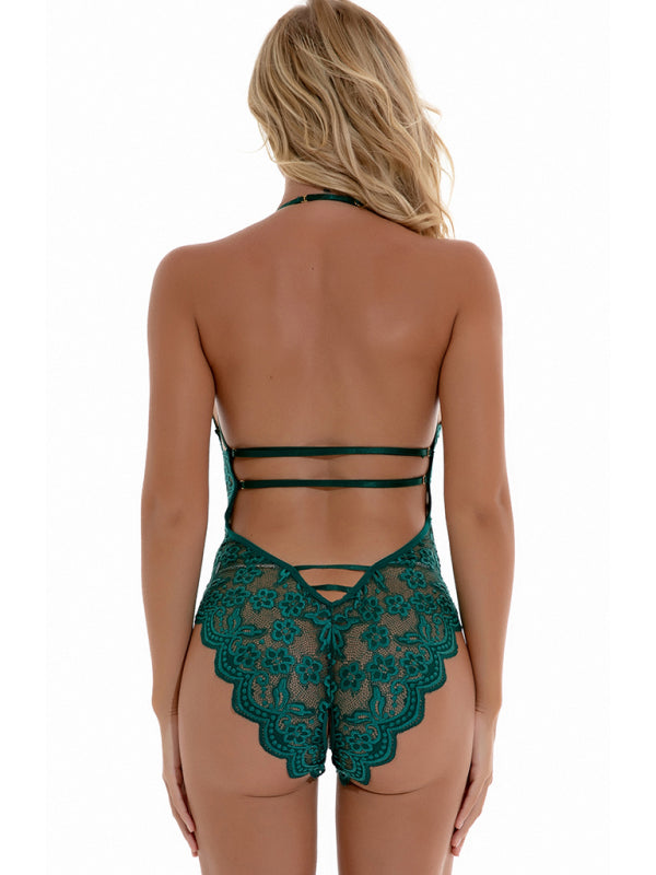 Lace Knit Sling Teddy – Sleeveless Romantic Bodysuit for All Seasons