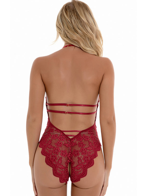 Lace Knit Sling Teddy – Sleeveless Romantic Bodysuit for All Seasons